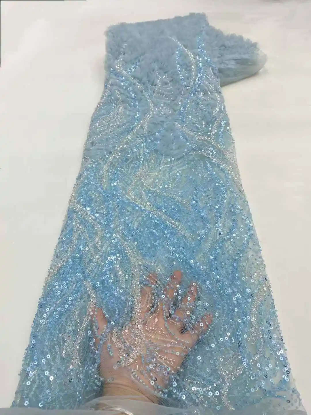 مكارثي ثلاثية الأبعاد زهرة الخرز أقمشة الدانتيل 2025 جودة عالية الفرنسية شبكة التطريز الترتر اللؤلؤ مطرز النيجيري أقمشة الدانتيل