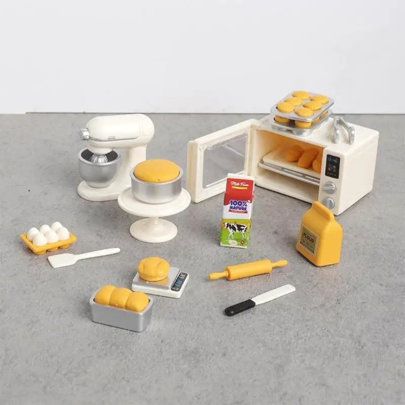 1 Set Neues Miniatur-Puppenhaus-Essen im Maßstab 1/12, Elektronisches Ofenmodell, Brot-Imitation für Puppenzubehör – Detail 11