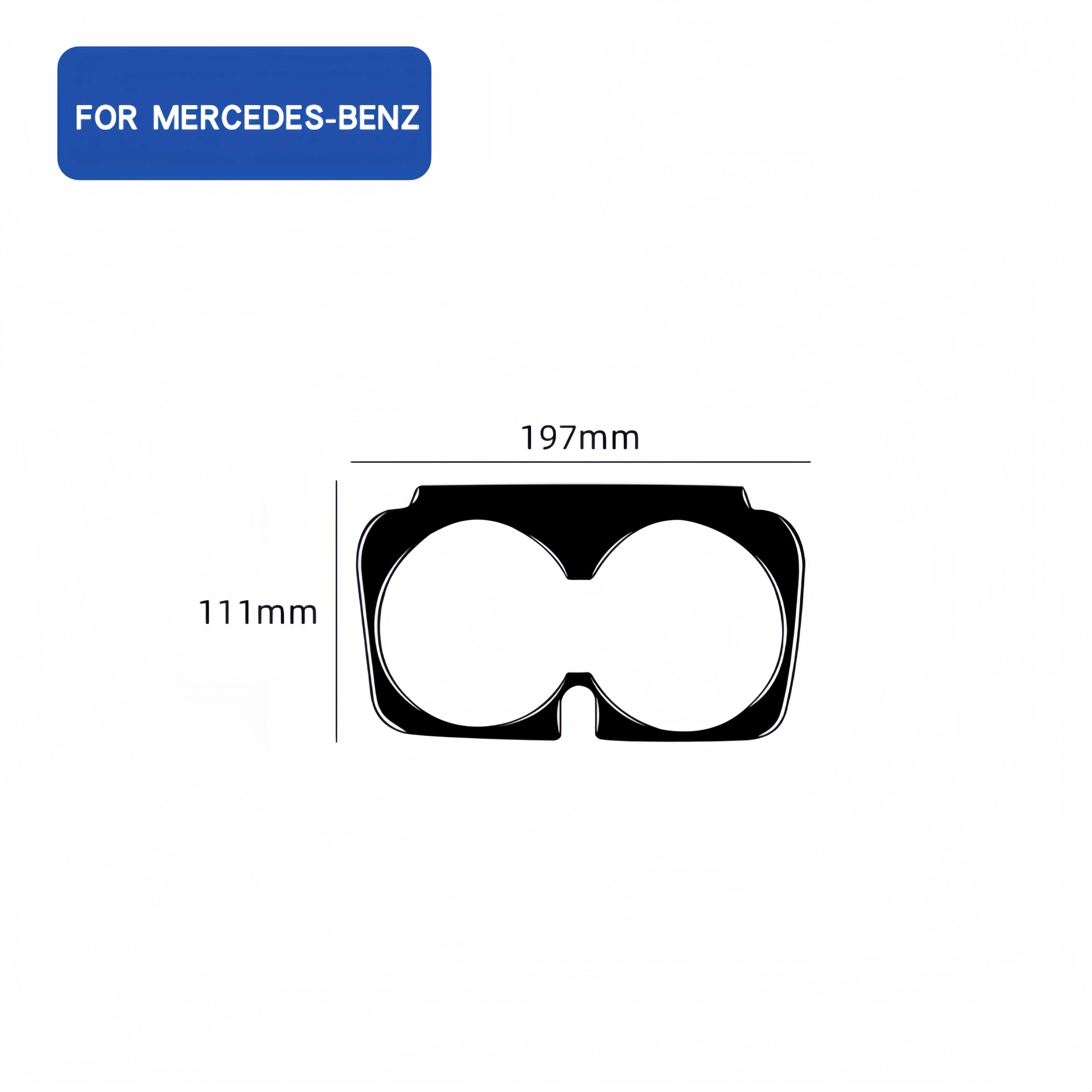 لمرسيدس W205 بنز C الفئة GLC 2014-2020 البيانو الأسود سيارة مركز وحدة التحكم حامل الكأس الإطار غطاء الكسوة ملصق السيارات Zubrifter #6