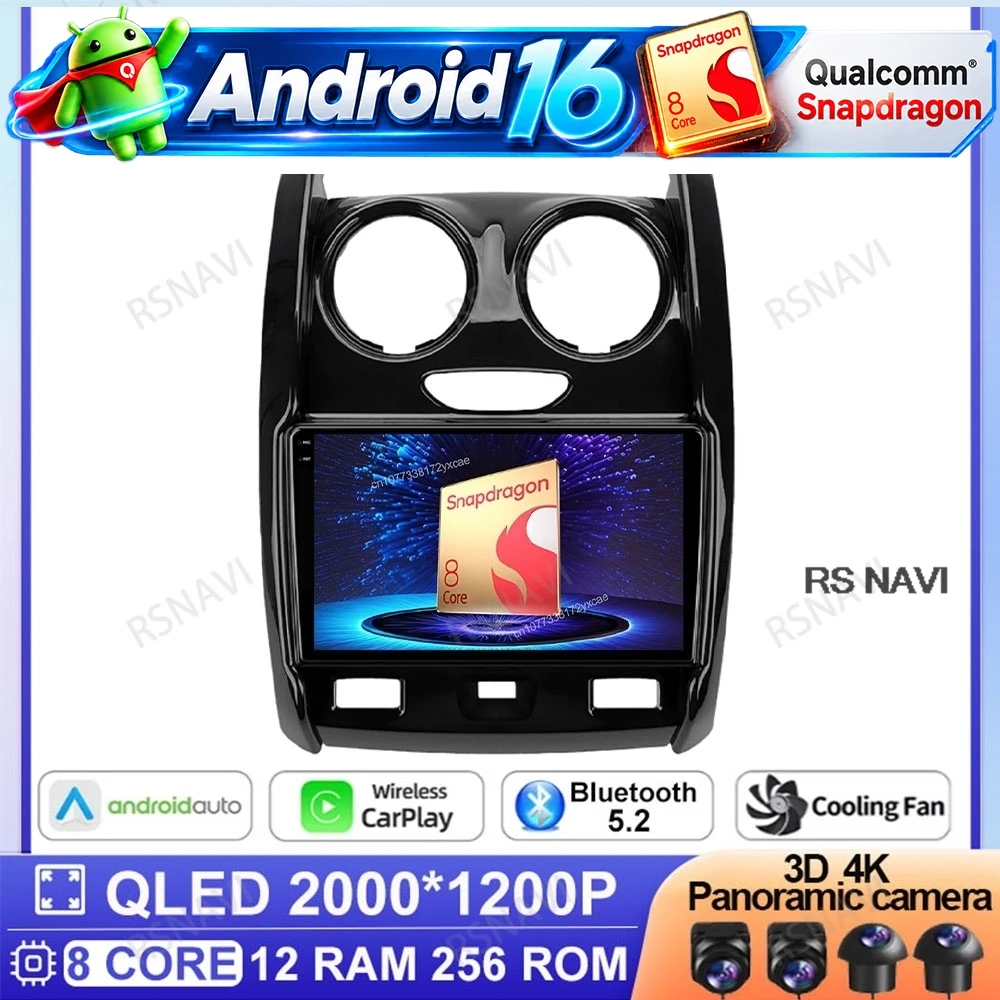 Android 16 Video Player Car Radio For Renault Duster 2015-2021 For Lada Largus 2021 Multimedia Wireless CarPlay Android Auto DSP