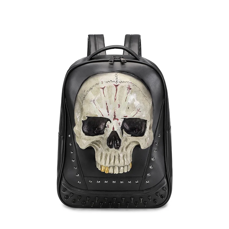 

Men's 3DSkull Backpack Women Punk Gothic Backpacks For Teenagers Luxury Designer Large Capacity Gril Laptop Bag Male Travel Bags