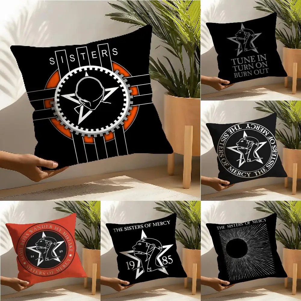 Gothic Rock The Sisters of Mercy Pillow Case linen pillow case sofa home decor cushion cover cushion cove