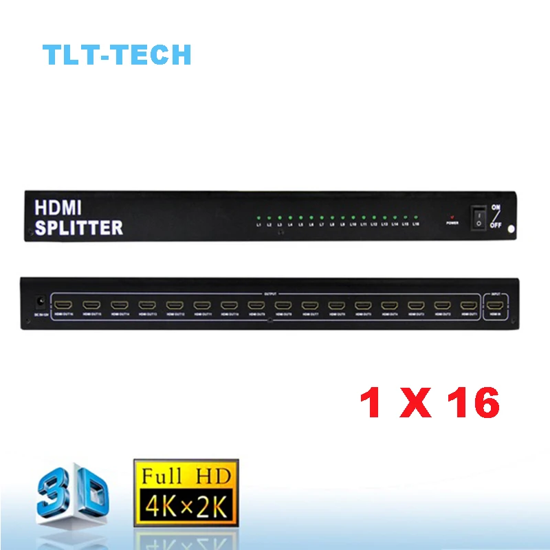 4K 1X16 HDMI Splitter Profesional HDMI Distributor 1X16 Multi Layar Tampilan Video Converter 1 PC Ke Beberapa Monitor