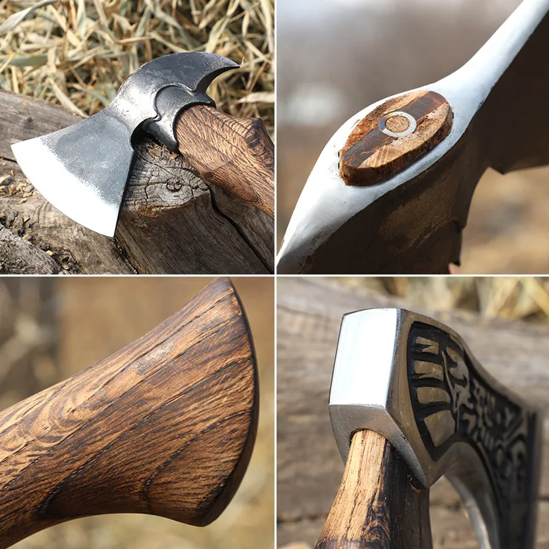 Logging, chopping wood, camping tools, camping axe, opposite sex hook axe, manganese steel forged outdoor axe