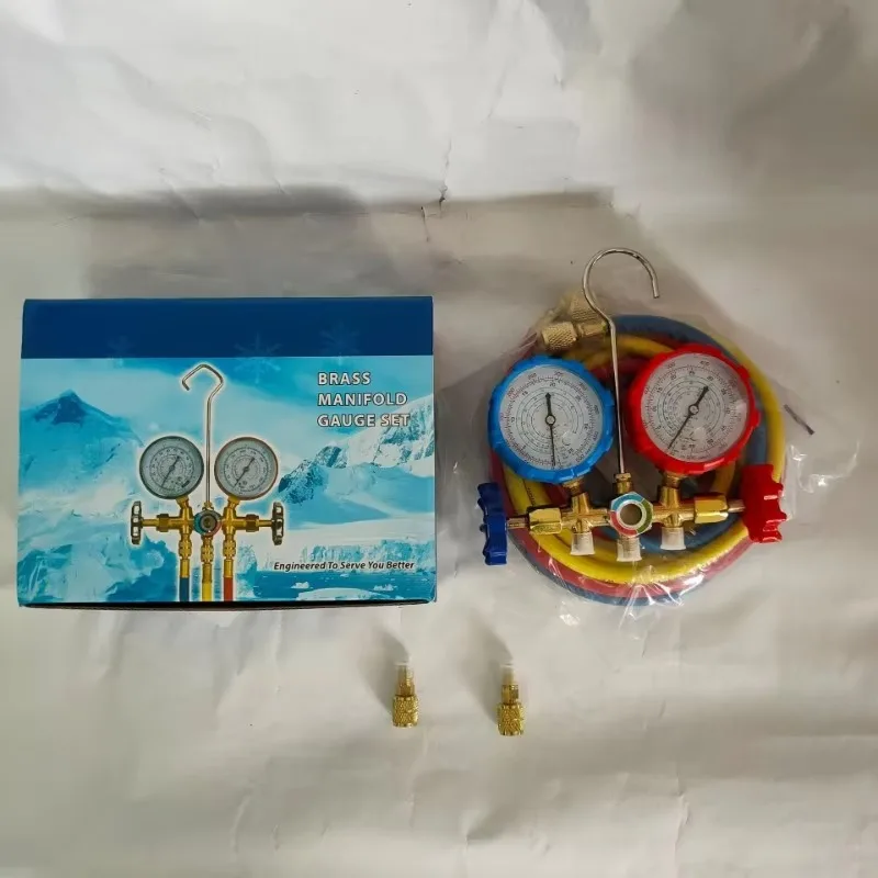 

Popu для R410A R32 R404A R134A Инструменты для кондиционирования воздуха со шлангом и крючком Манометр коллектора хладагента Кондиционер Холодильник