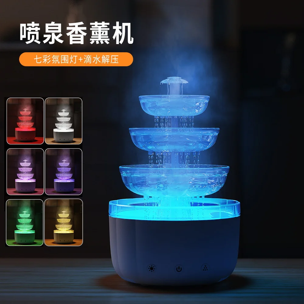 Flaming Mountain humidifier, home office, aromatherapy machine, air hydration USB flame, silent spray
