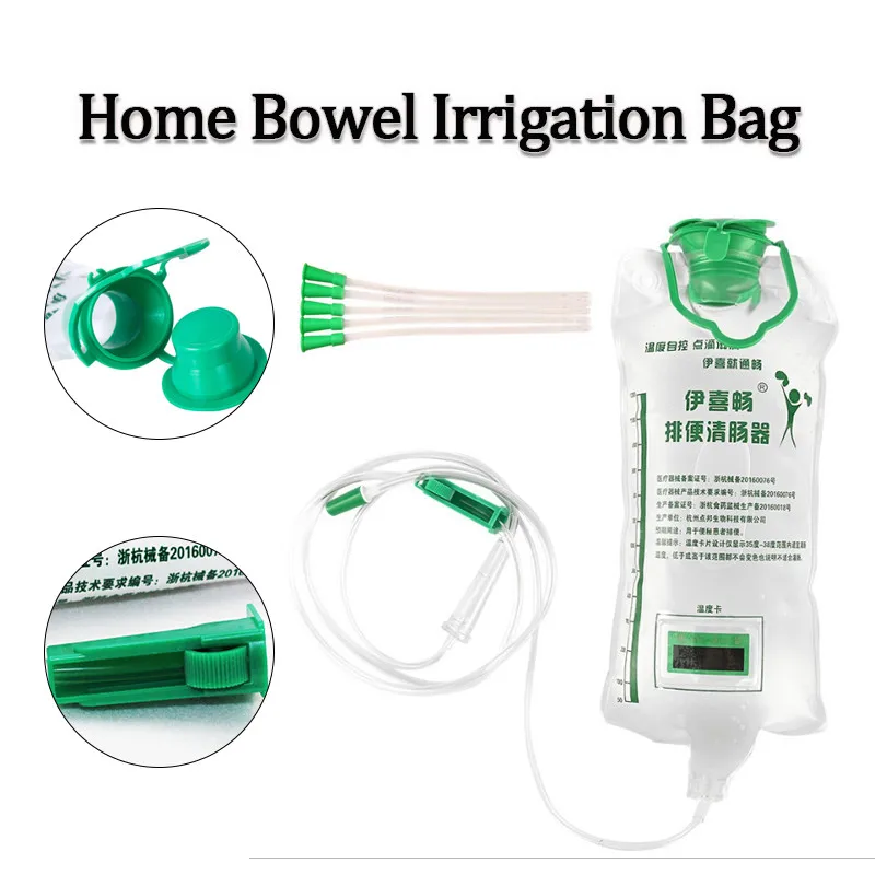 1200ML Household Enema Colonic Irrigation Douche Kit Reusable Cleaning Detox Bag With 10 Cleaning Heads