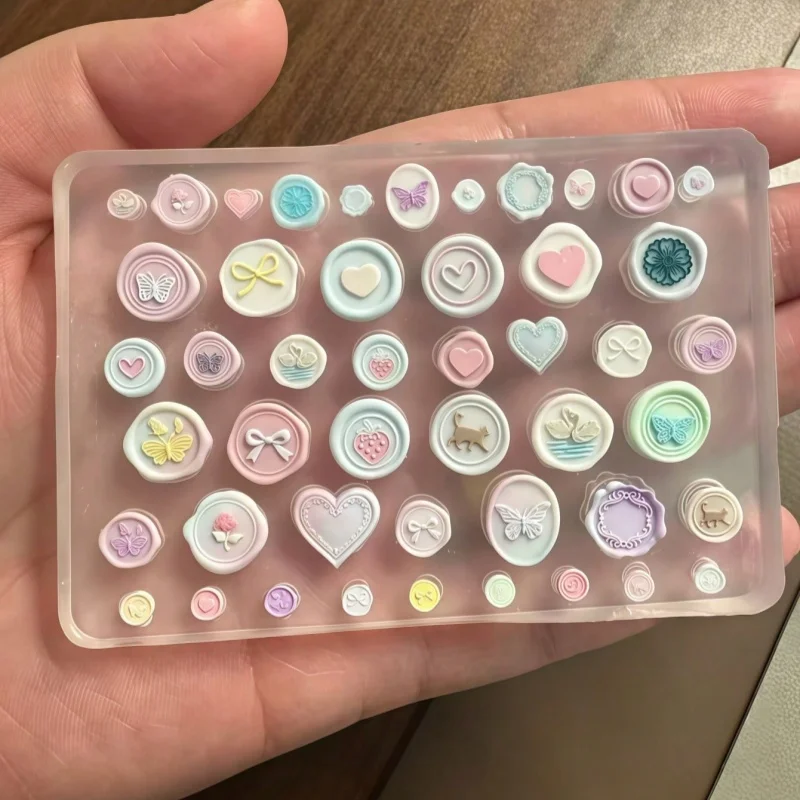 Transparent Silicone Nail Art Mold Star Heart Shaped Fire Seal Print Frame Cute Decoration Mold for Beauty Nail Care