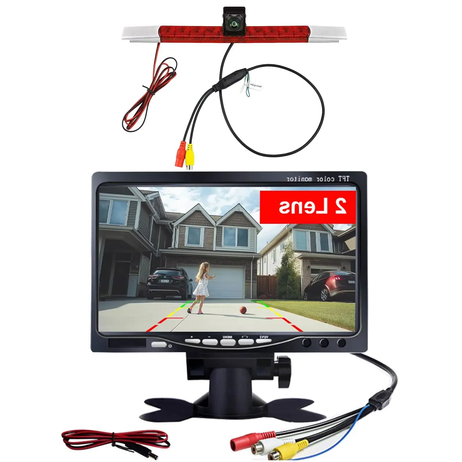 Car rear view camera +7 inch monitor for Fiat Ducato 2024 Hella 2DA 343 106-201 Universal Car Wohnmobil Motorhome Trailer Kasten