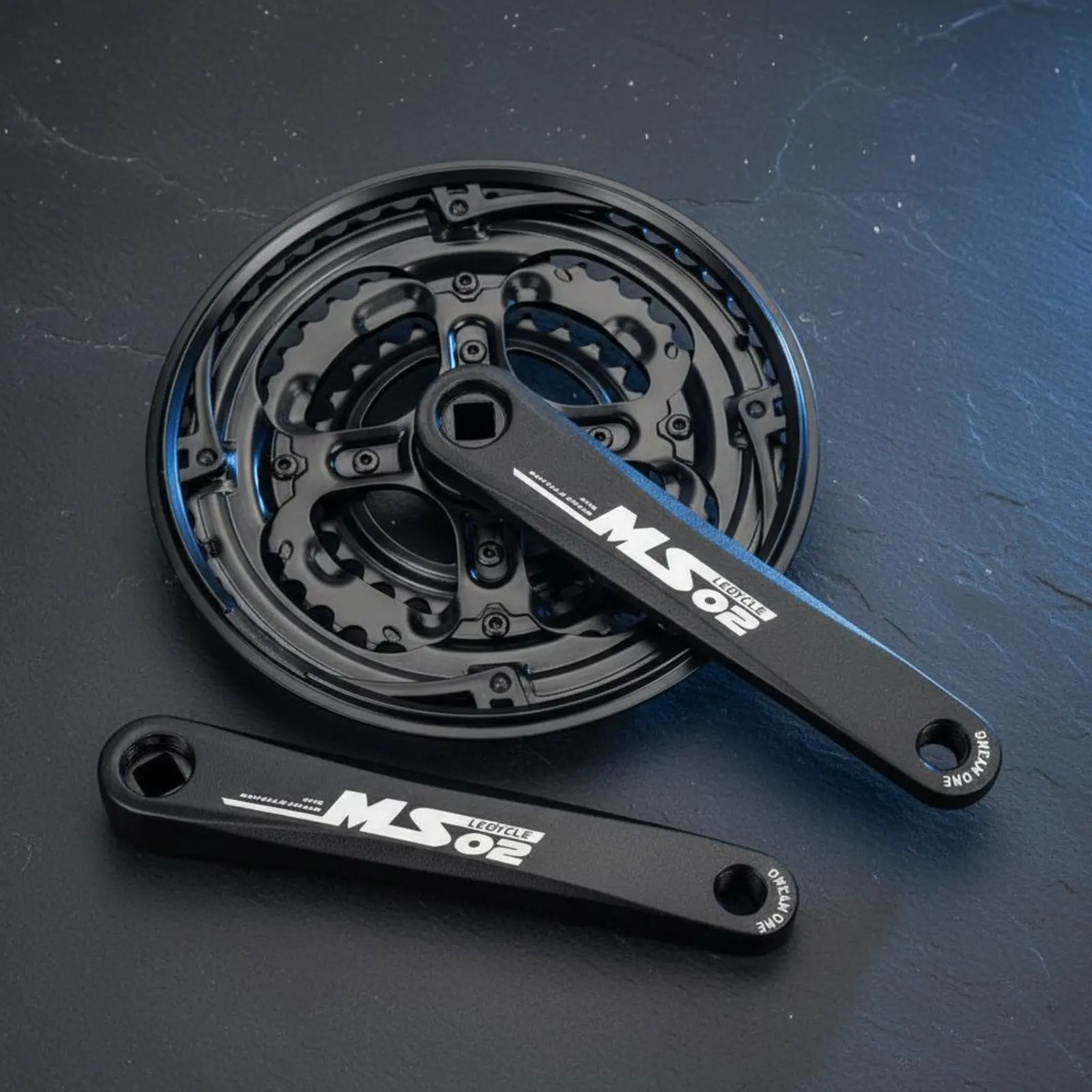 

48T Aluminum Crankset 48/38/28T Gearing Mountain Bike Crankset 170mm Crank Shaft Set Anodized Finish for Cyclists
