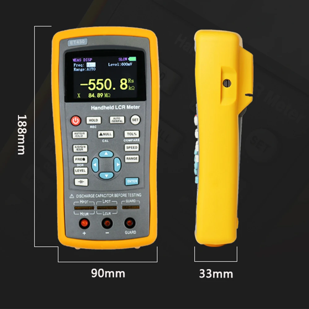 Imagem -06 - Capacitância Indutância Resistência Medidor Tester Continuamente Ajustável Handheld Lcr Digital Ponte Medidor Et430 Et431 Et432 Et433
