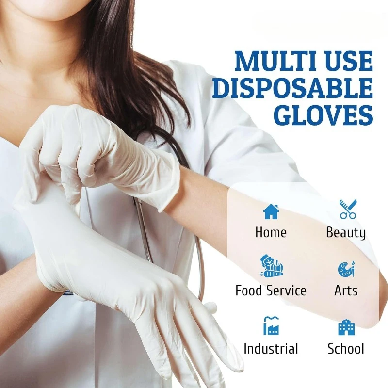 10-100PCS White Nitrile Disposable Gloves,Latex Free,Powder,Household Gloves for Cooking Food Safe Cleaning Work Glove image 6