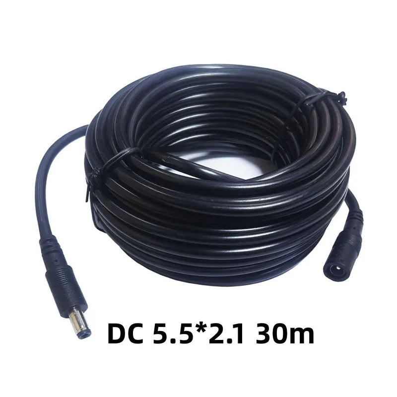 

30m DC Power Cord 5.5*2.1mm Male to Female Adapter Cable Surveillance Camera Power Cord Adapter Line CCTV Camera LED Strip D3