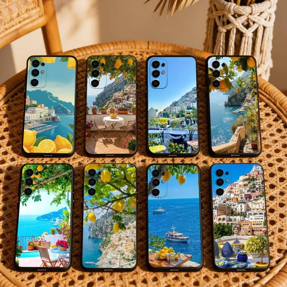 

E-European Amalfi C-Coast Lemon EACL Phone Case For Samsung S25,S24,S21,S22,S23,S30,Ultra,S20,Plus,Fe,Soft Silicone Black Cover