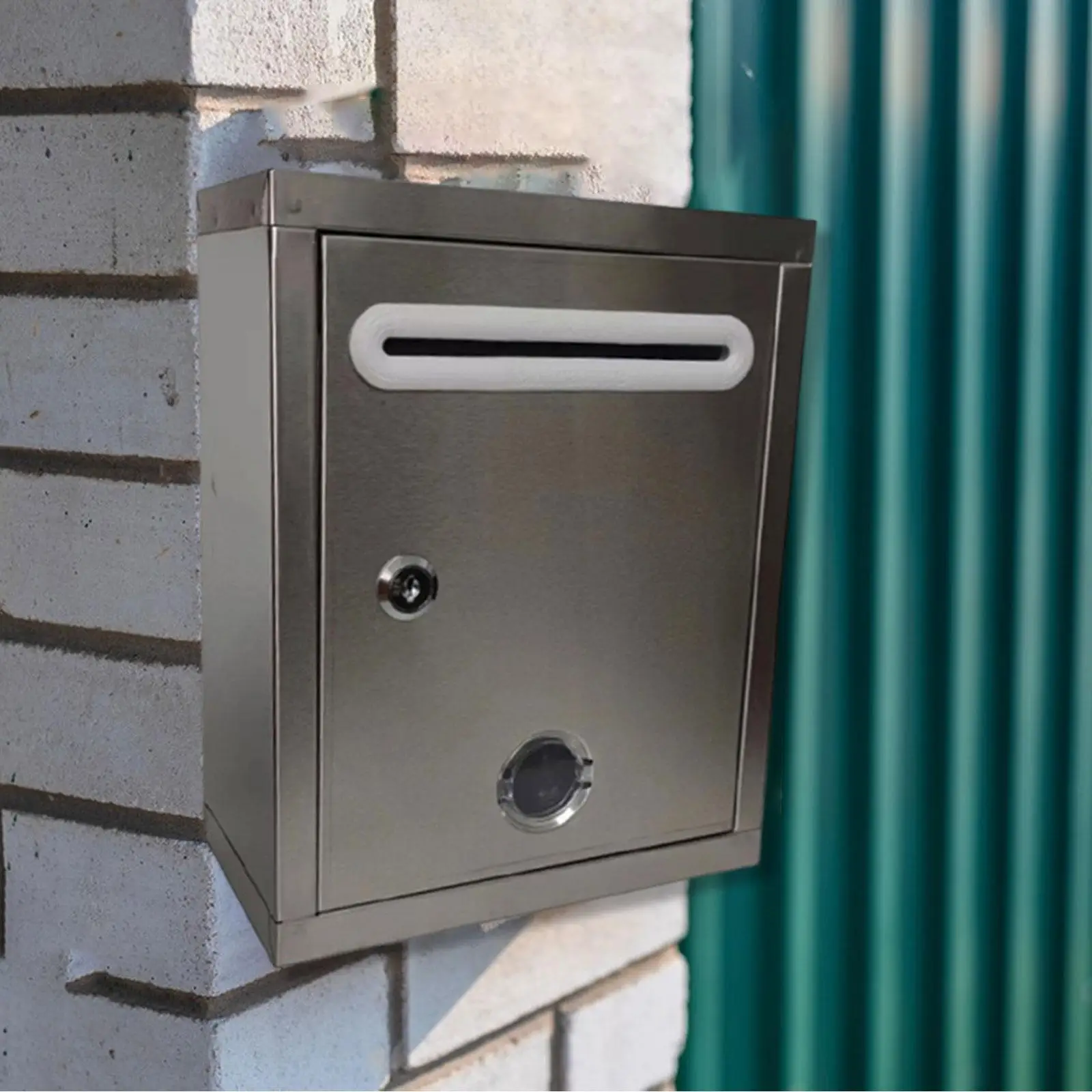 Wall Mounted Mailbox Letter Box for Newspapers, with Lock Stainless Steel, for Important Documents and Correspondence