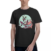 Camisetas de manga corta con cuello redondo para hombres, ropa clásica de algodón, dibujos animados AH, monstruos reales, camiseta Hipster Merch, estilo extragrande