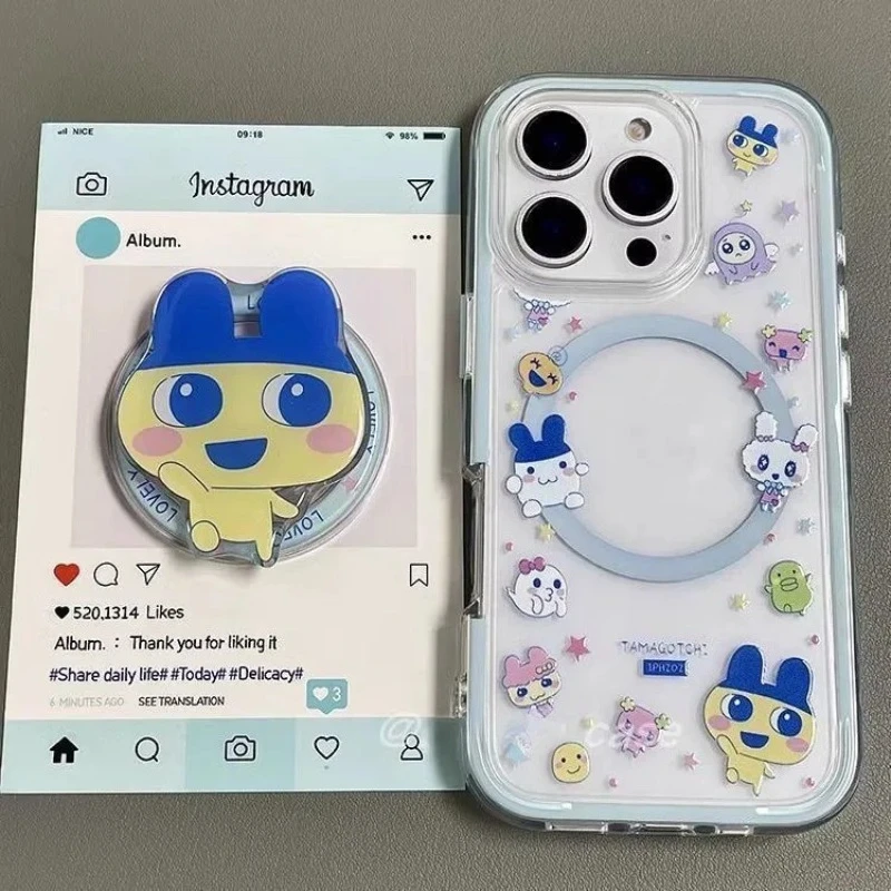 

kawaii Tamagotchi mametchi Phone Case For IPhone 16 15 14 13 12 11 Pro hava Max Magnetic Holde Support For iPhone For Pad