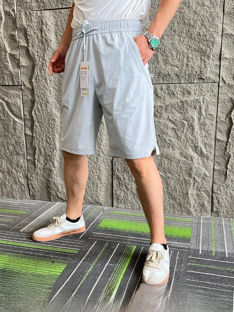 Professional Outdoor Men's Quick Dry Elastic Shorts Laser Drilled Hole Three Proof Cold Sensation Technology Summer Shorts