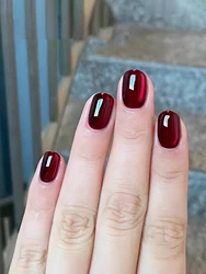 1-24pcs WS Spring Summer Dark Red Green Glass Bead Cat Eye Gel Nail Polish Fashion Nail Salon Nail Art Home DIY Nail Supplies