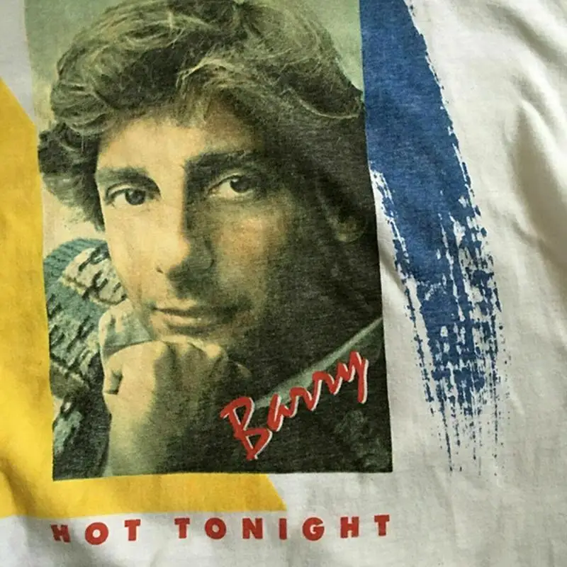 Vintage Hot Tonight Barry Manilow T Shirt Classic White