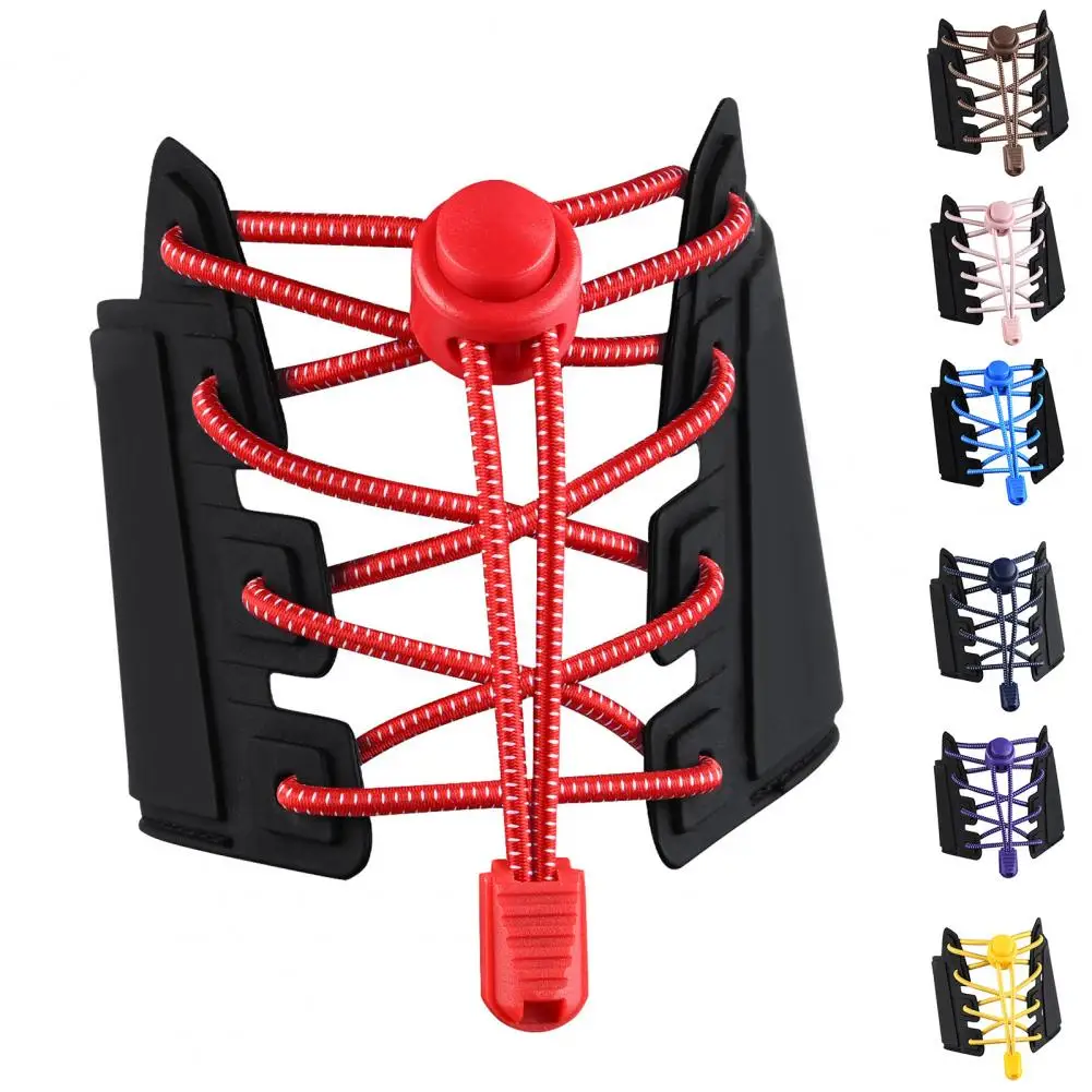 

1 Set No Tie Shoelaces Elastic Heavy Duty Lock Adjustable Multi-colored Kids Adults Tieless Sports Shoe Strings Shoes Accessorie