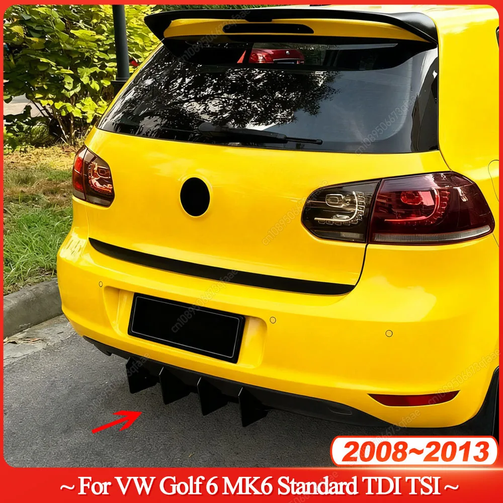 

Задний бампер автомобиля, разветвители для губ, диффузор для VW Golf 6 MK6, стандарт TDI TSI 2008-2013, ABS, глянцевый черный Bodykits, тюнинг