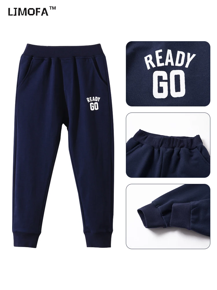 LJMOFA 2-13T Jongens Losse Ademende Broek Cool Kid Zomer Straight Casual Broek Volledige Lengte Student Comfortabele Broek