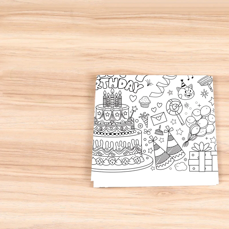 Libri da colorare di compleanno per bambini Regalo Castello Grande da colorare Halloween Natale Poster Tovaglia da colorare per giocattoli per bambini