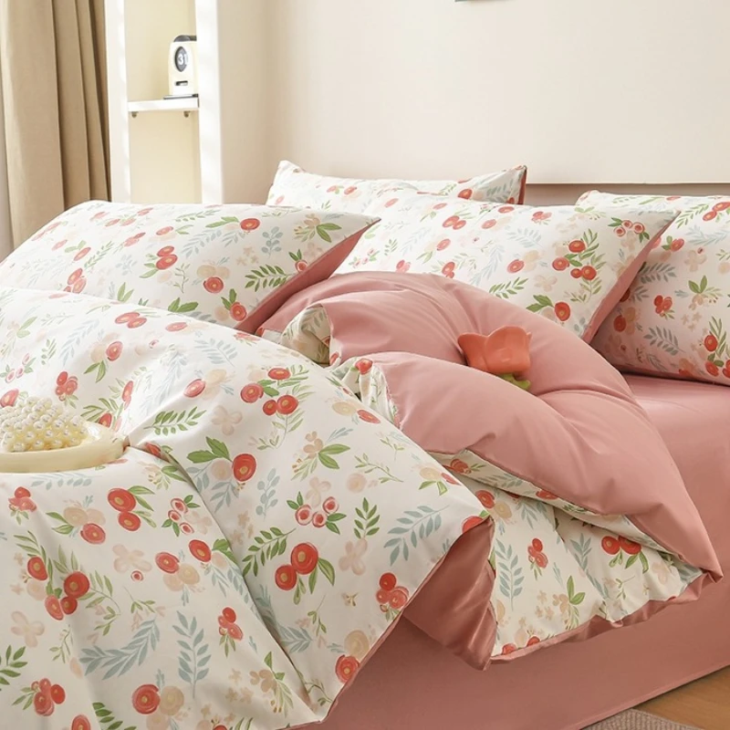 

2026 New 13372 Cotton Print Single and Double Quilt Cover Jet Light, Fresh and Simple 220x240 Student Duvet Cover