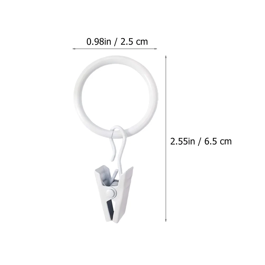 10 Pcs Hook up Damage-free Curtains Clips with Rings Clamp Practical Shower Iron Clamps for