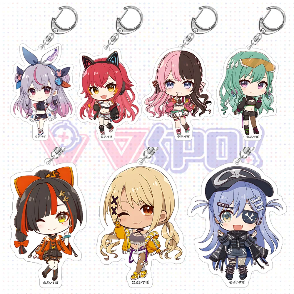 VTuber VSPO GiGO Limited Edition YUMENO AKARI KOMORI MET SHIRANAMI RAMUNE NEKOTA TSUNA Chibi Kawaii Acrylic keychain Bag pendant