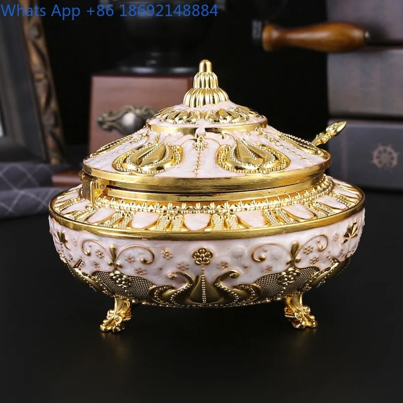 

Middle Eastern Arabian Flip Lid Sugar European Style Large Sugar Jar Luxury Seasoning Jar Kitchen Spice Storage