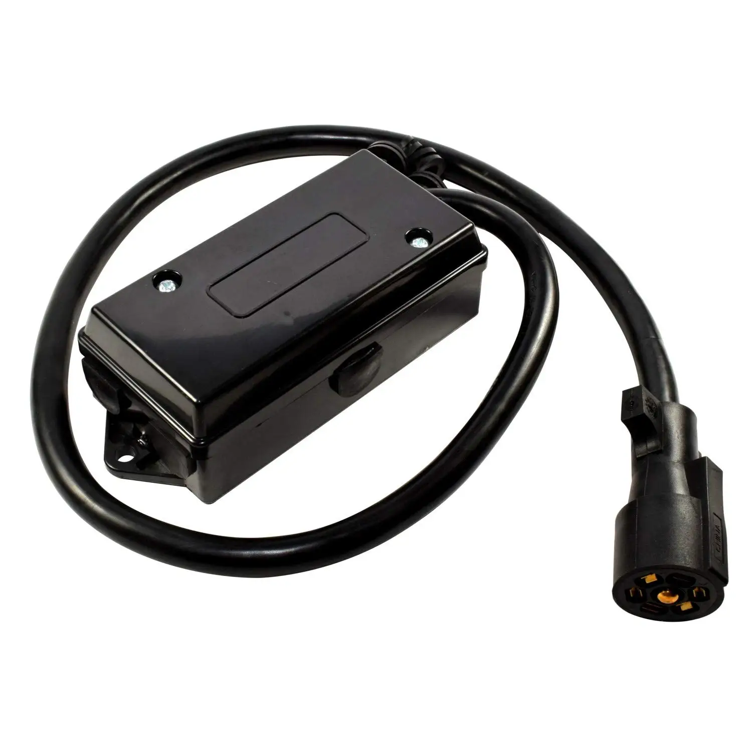 New 7-Way 7Pin Plug Inline Trailer Cord Wiring Harness  7 Blade Cable with Junction Box Towing Connect Kit for RV Camper Truck