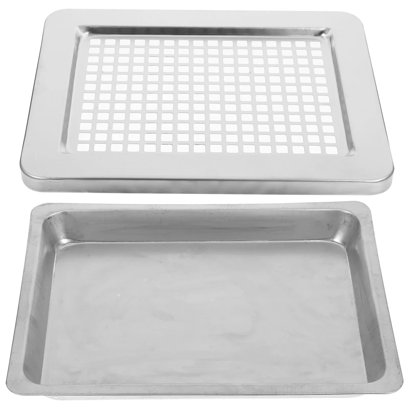 

1 set 1 Set Stainless Steel Trash Can Gridding Lid With Tray For Outdoor Hotel Office Use Garbage Can Grid Lid Floor Ashtray