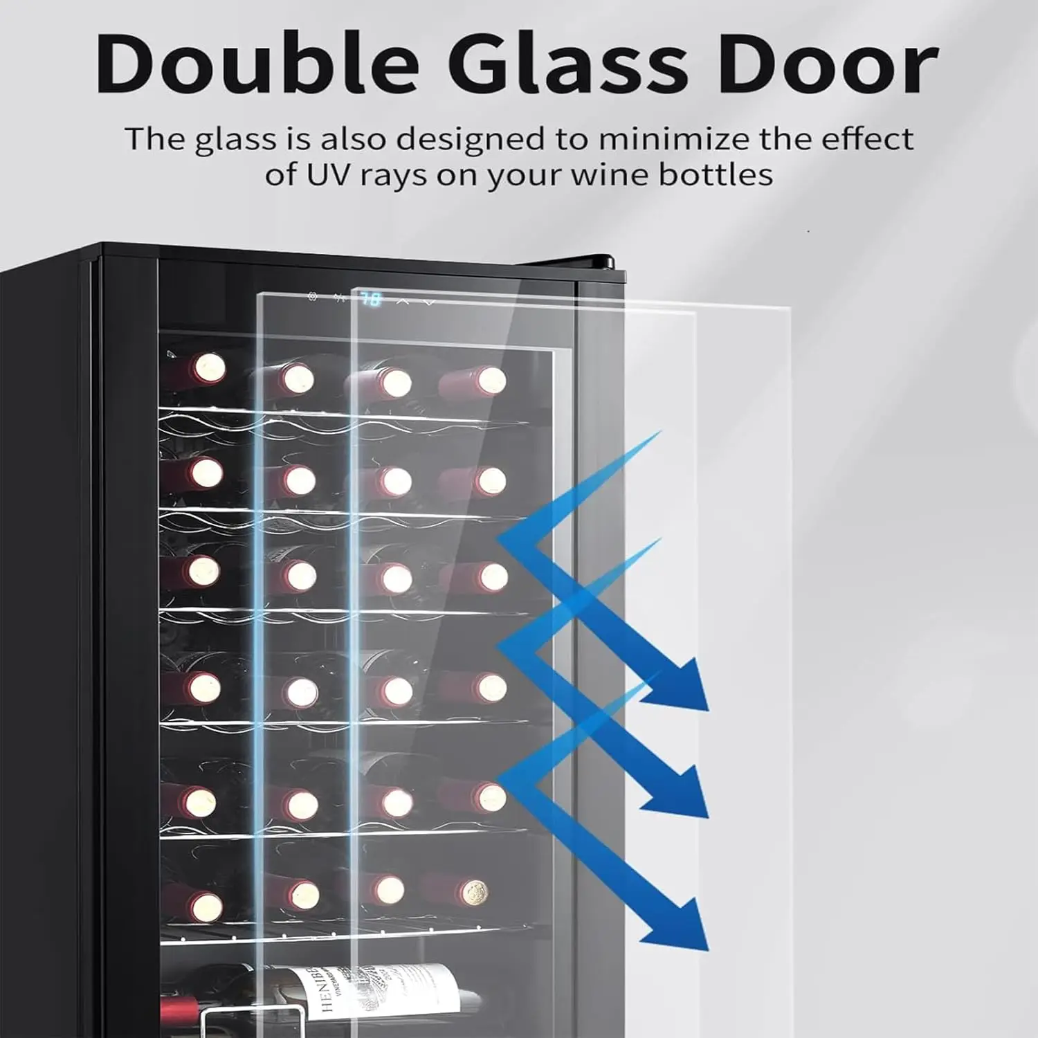 28 Bottle Compressor Wine Cooler Refrigerator, Mini Fridge with 41-64.4°F Digital Temperature Control Glass Door,Sm