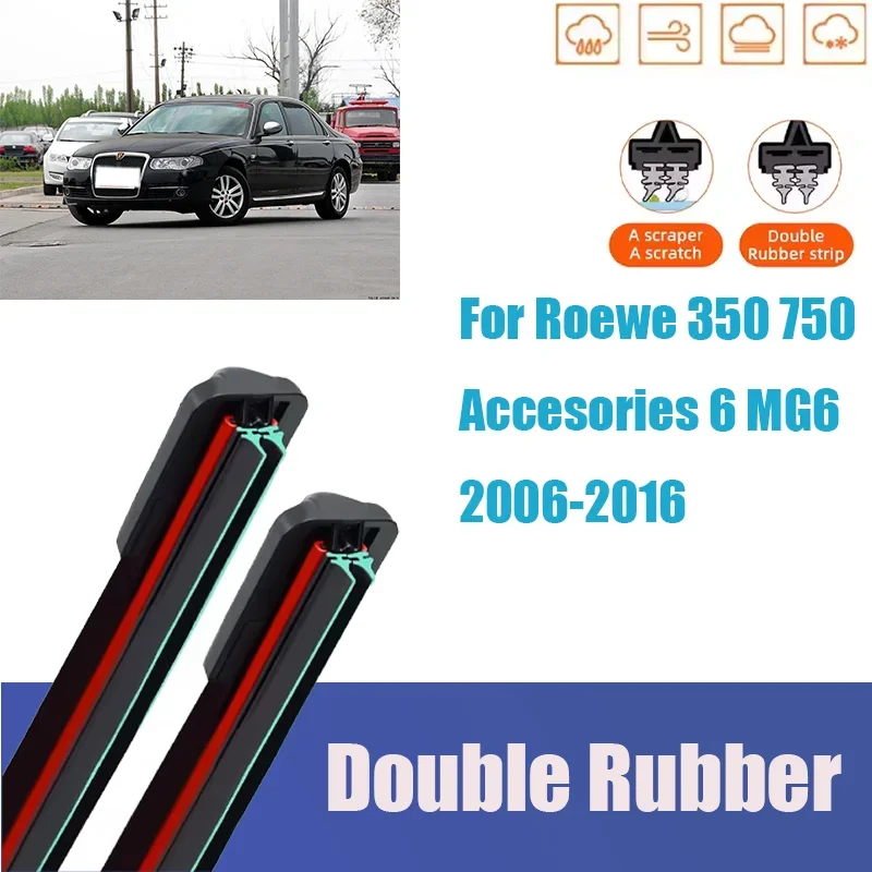

For MG Roewe 350 750 Accesories 6 MG6 Front Windshield Wiper General Motors Multifunctional Double Rubber Car Accessories