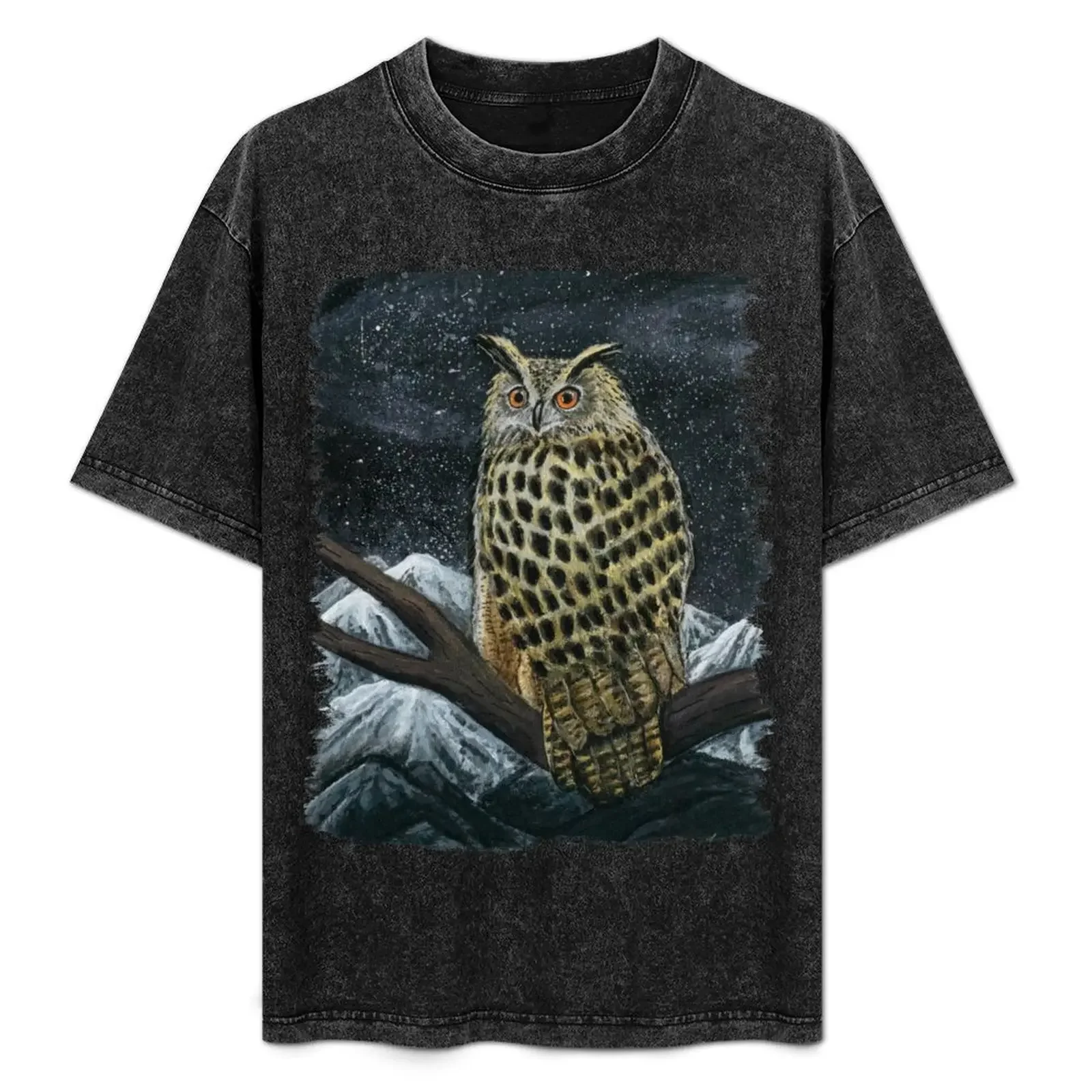

Eagle owl night scene painting T-Shirt Funny t-shirts custom t-shirts plus sizes mens shirts graphic tee