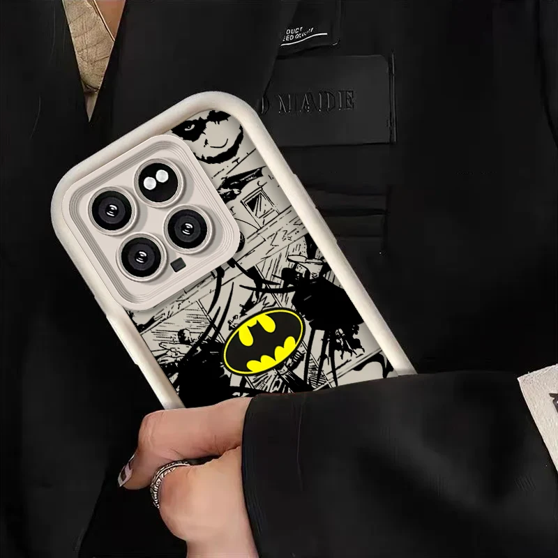 S-Superhero B-Batman Case for Xiaomi Mi 14 13 13T 12 12T 11 11T Pro Lite 12X 12S POCO F6 F5 X5 X3 NFC Soft Silicone Cover Funda