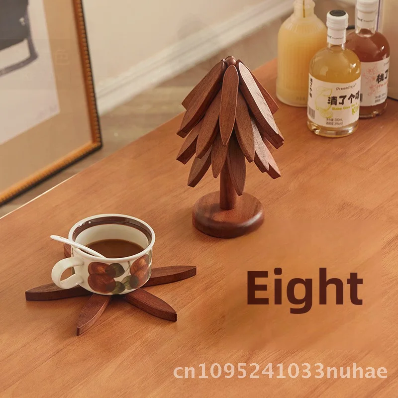 

Acacia Wood Heat Insulation Mat Solid Color Creative Decoration Dining Table Coaster Anti-Hot Pad for Dish Bowl Pot