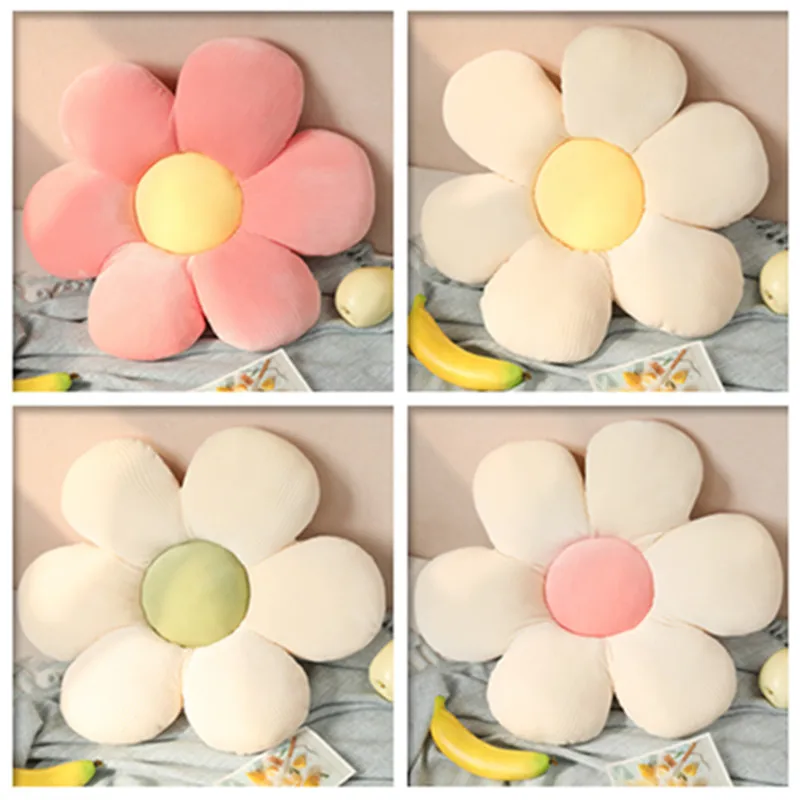 lovely Flowers Plush Pillow Plant Petal Cushion Stuffed Toys for Girls Baby Home Decor Gift