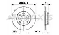 

A0089 for brake disc AVEO T250 T255 05 KALOS 02 MATIZ 05 SPARK 10 air 236mm