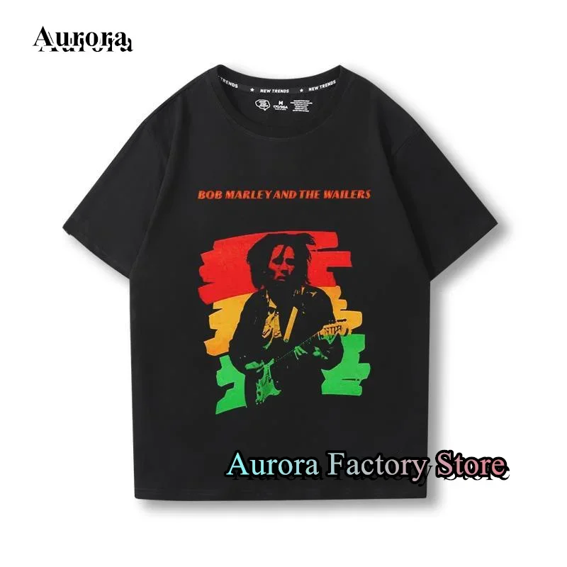 

Bob Marley T-shirt Men's Summer Extra Large Breathable Quick Drying Top T-shirt Men's casual wear Short sleeves Fashion Reggae m