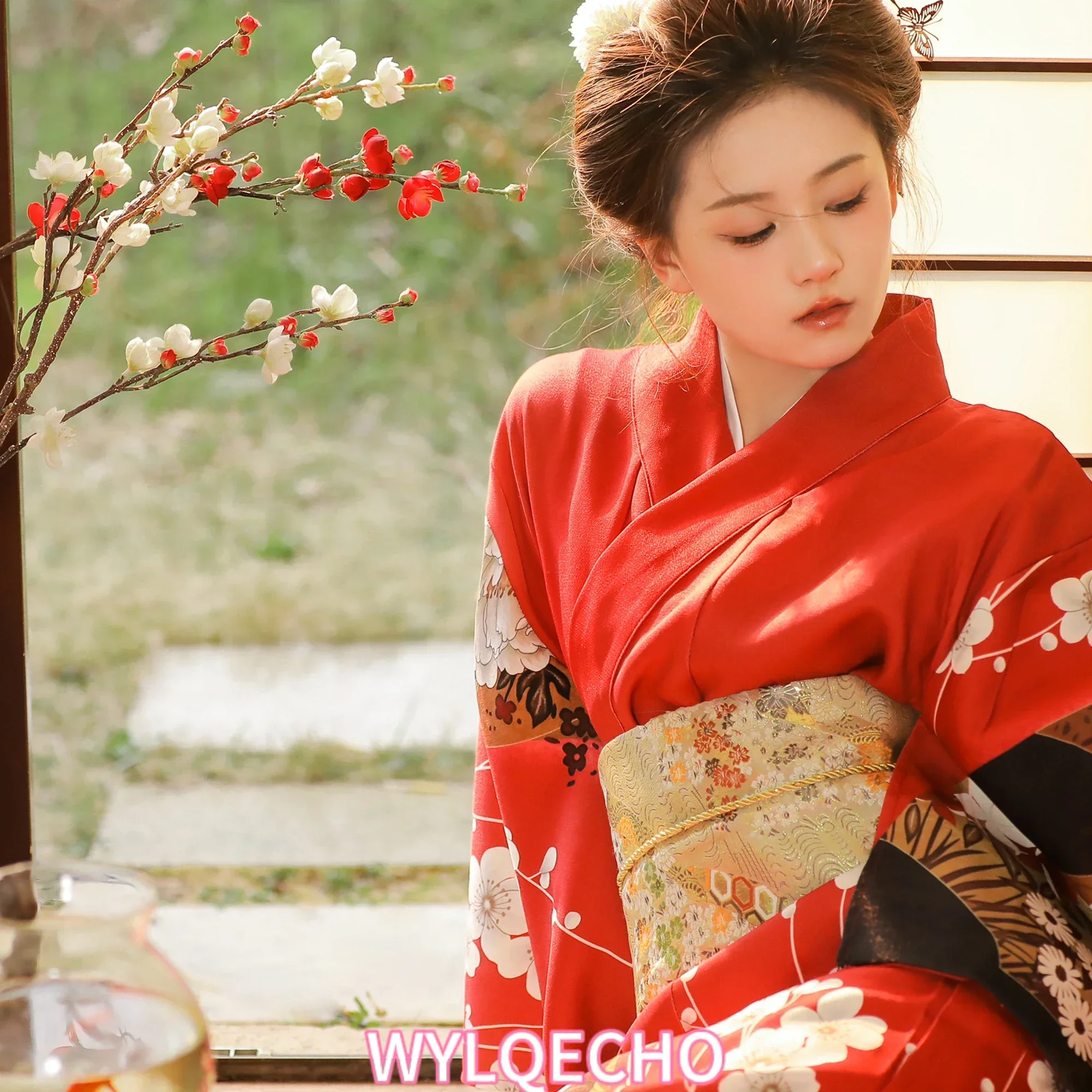 Red Kimono Women Japanese Traditional Yukata Haori Kimonos Cosplay Gown Female Summer Fashion Photography Clothes Formal Dress - Image 6