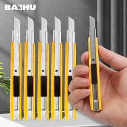 Stainless Steel Retractable Utility Knife 9mm Snap Off Blades Hobby Knife Box Cutter Perfect For Cutting At Home