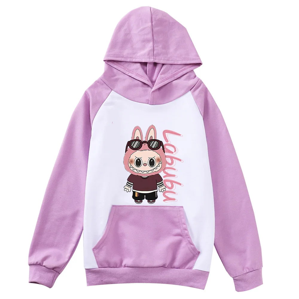 Neue Labubu Hoodie Kinder Comic Grafik Sweatshirt Teenager Jungen Mode Streetwear Baby Mädchen Pullover Mäntel Kinder Kleidung