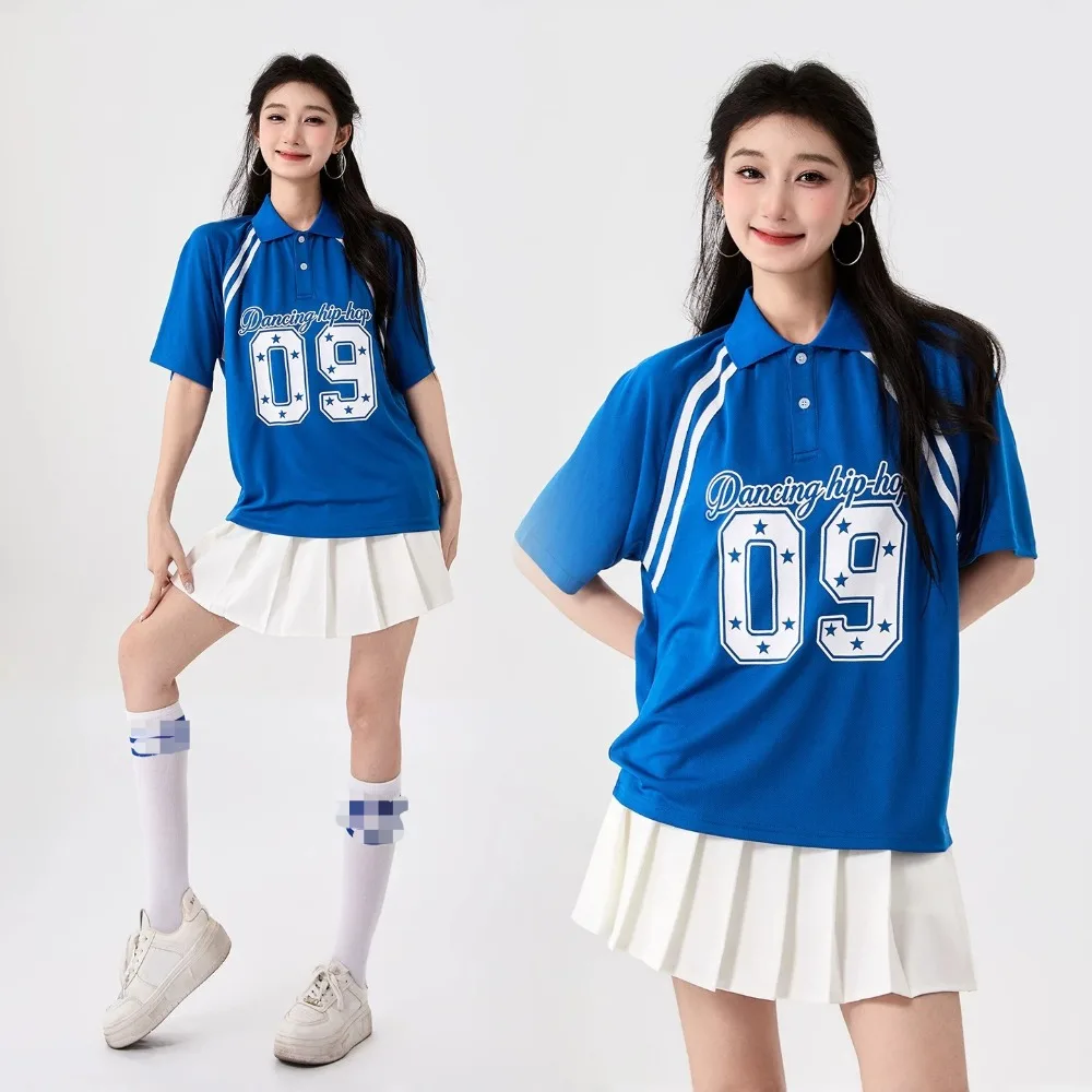 conjunto-de-uniforme-escolar-feminino-para-lideres-de-torcida-camiseta-solta-com-estampa-esportiva-e-saia-plissada-de-cintura-alta-fantasia-para-show-de-palco-e-cosplay