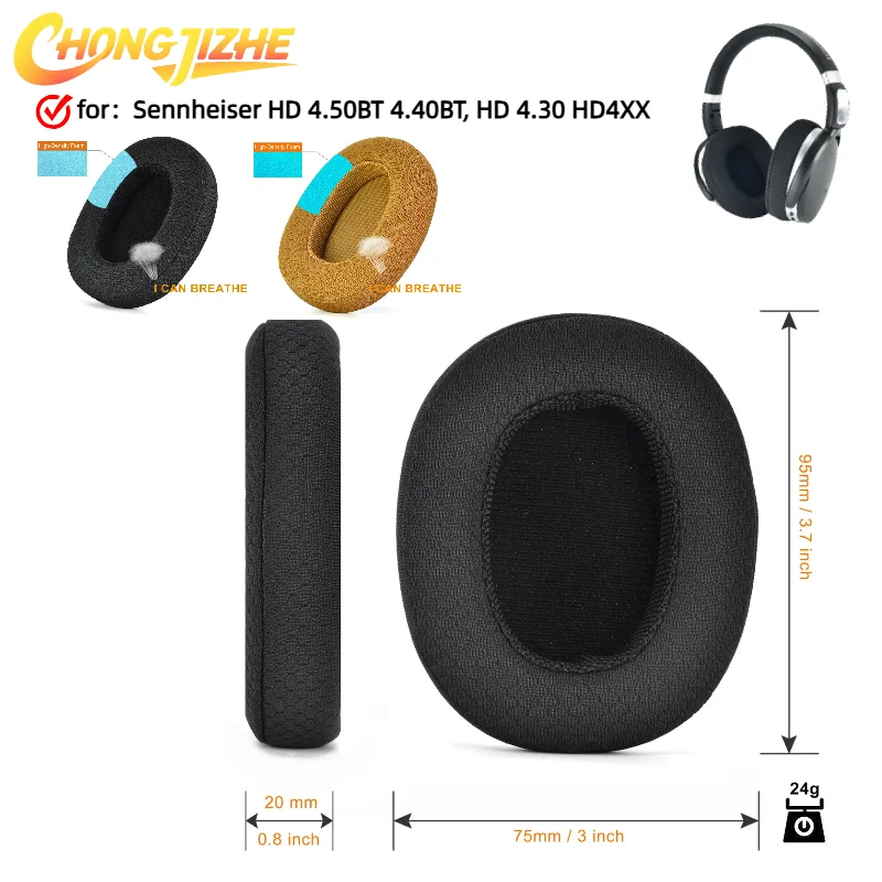 

CHONGJIZHE For Sennheiser HD 4.50BT 4.40BT, HD 4.30 HD4XX Original earmuffs with buckle Headphones Memory Foam Ear Cushions
