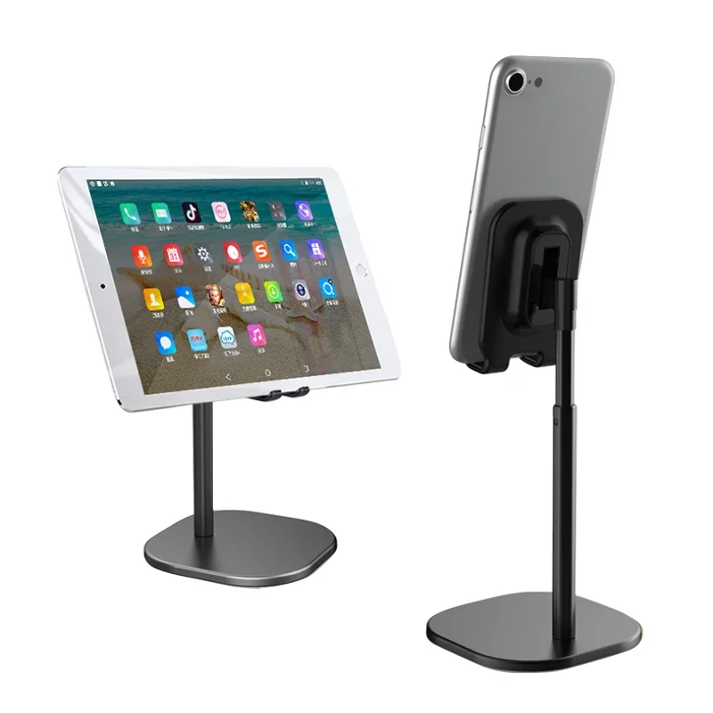 Soporte para teléfono de escritorio, soporte para tableta para teléfonos Ipad, soporte Universal telescópico, ángulo de altura ajustable, soporte de Metal en vivo