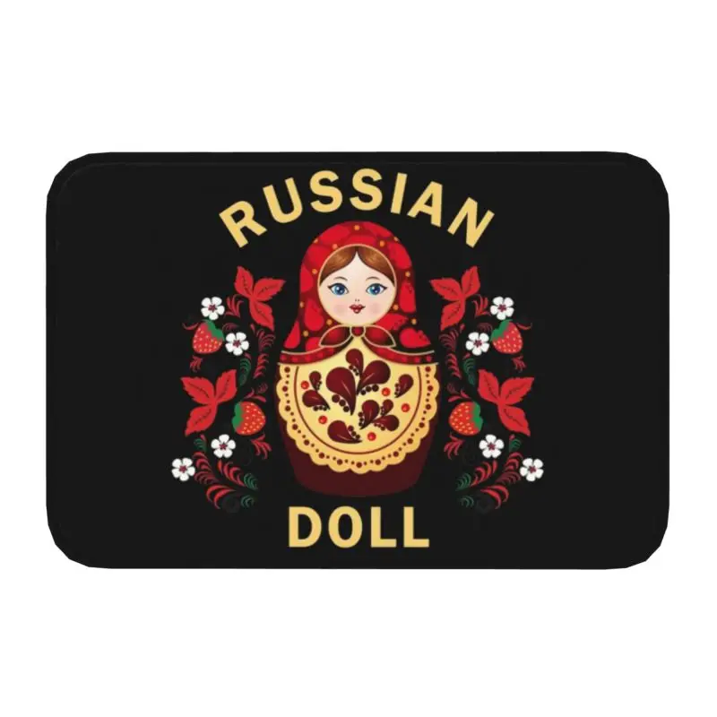 Russian Matryoshka Doll Front Door Mat Anti-Slip Outdoor Absorbent Folk Art Doormat Kitchen Balcony Entrance Rug Carpet