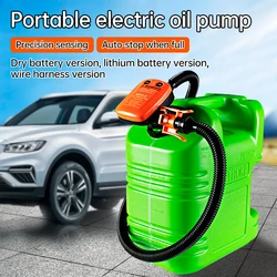 Rechargeable electric car fuel pump with lithium battery, capable of pumping gasoline. Electric, automatic, suitable for self-dr